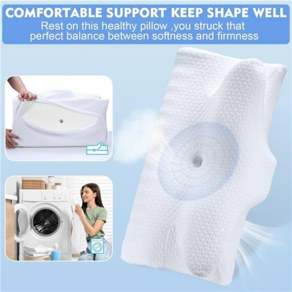 Memory foam cervical neck pillow adjustable side sleeper pillow for pain relief - Picture 4 of 7